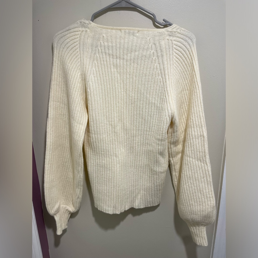 Dorose Cream Ribbed Sweater - Picture 2 of 4